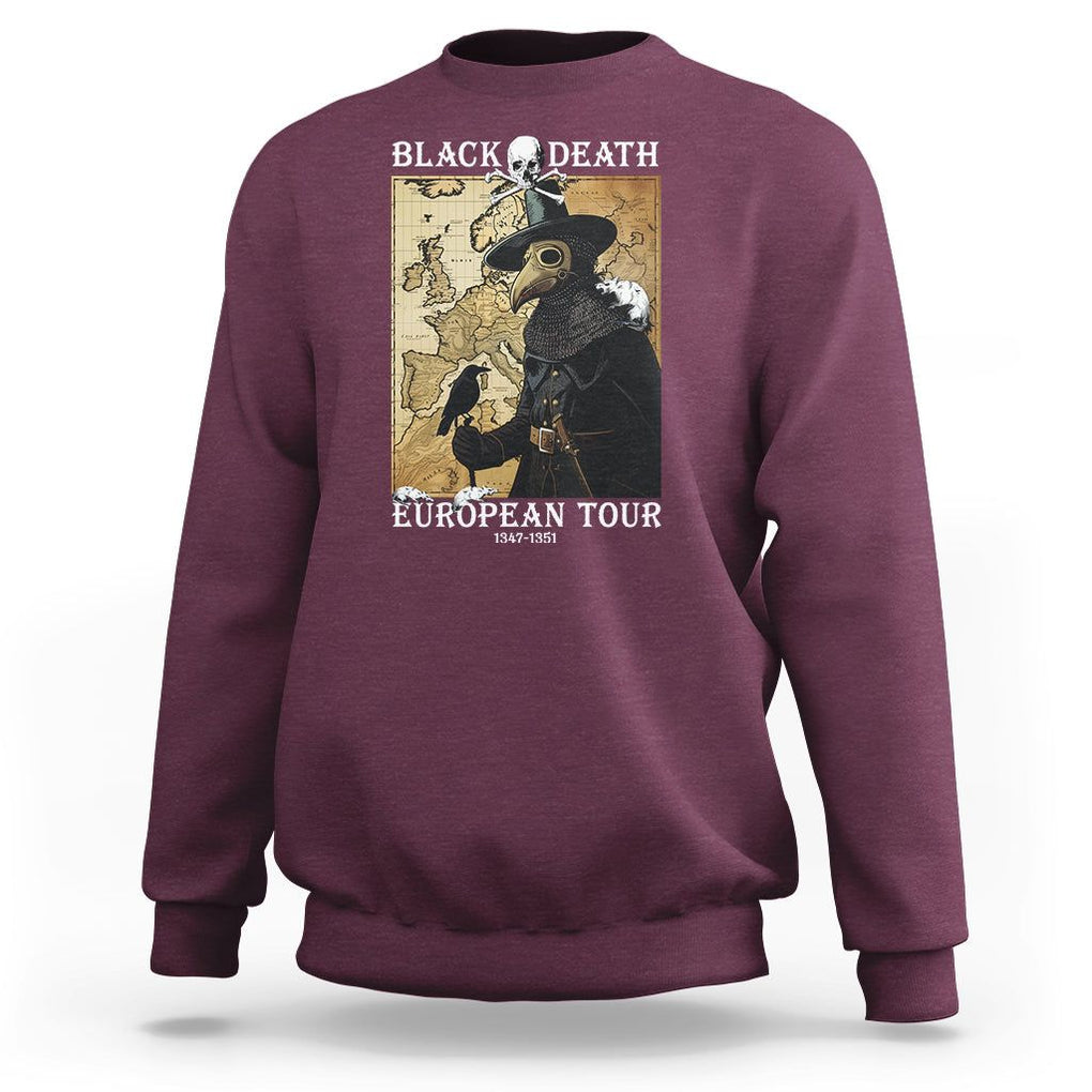 European Tour Plague Doctor Sweatshirt TS09 Maroon Printyourwear