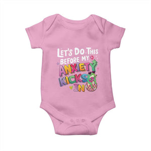 Funny Frog Let's Do This Before My Anxiety Kicks In Baby Onesie TS09 Light Pink Print Your Wear