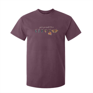 Inspirational Quote T Shirt For Kid Give Yourself Time Butterfly Motivational TS09 Maroon Print Your Wear