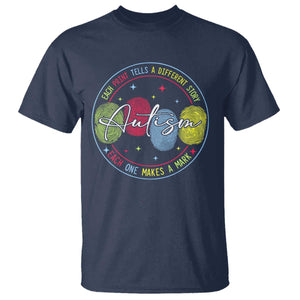 Autism T Shirt Fingerprint Autism Each Print Tells A Different Story TS09 Navy Print Your Wear