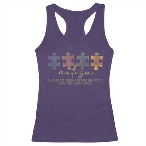 Autism Racerback Tank Top Fingerprint Autism Each One Makes A Mark TS09 Purple Print Your Wear