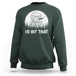 Retro I'd Hit That Disc Golf Sweatshirt TS09 Dark Forest Green Print Your Wear