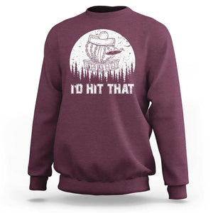 Retro I'd Hit That Disc Golf Sweatshirt TS09 Maroon Print Your Wear