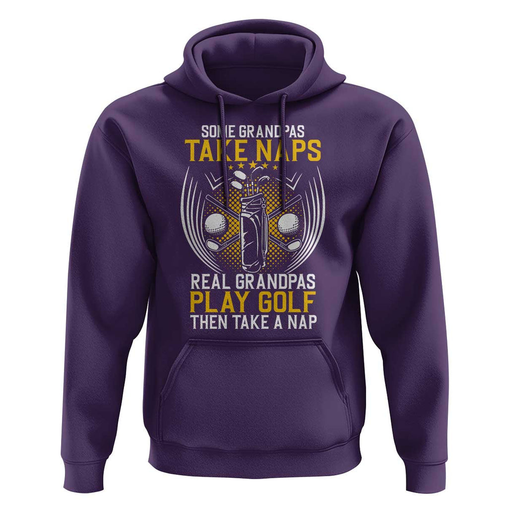 Funny Real Grandpas Play Golf Hoodie TS09 Purple Print Your Wear