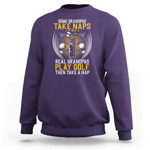 Funny Real Grandpas Play Golf Sweatshirt TS09 Purple Print Your Wear