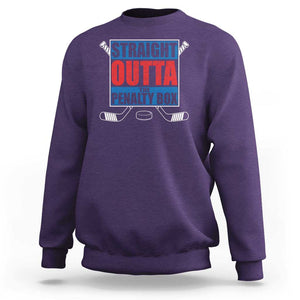 Hockey Sweatshirt Straight Outta The Penalty Box TS09 Purple Print Your Wear