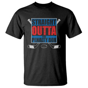 Hockey T Shirt Straight Outta The Penalty Box TS09 Black Print Your Wear