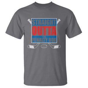 Hockey T Shirt Straight Outta The Penalty Box TS09 Charcoal Print Your Wear