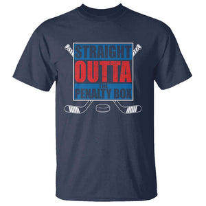 Hockey T Shirt Straight Outta The Penalty Box TS09 Navy Print Your Wear