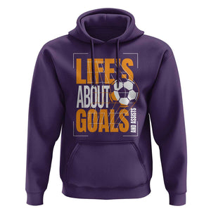 Soccer Hoodie Life's About Goals And Assists TS09 Purple Print Your Wear