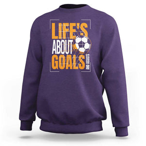 Soccer Sweatshirt Life's About Goals And Assists TS09 Purple Print Your Wear