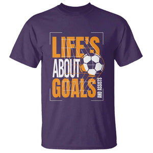 Soccer T Shirt Life's About Goals And Assists TS09 Purple Print Your Wear