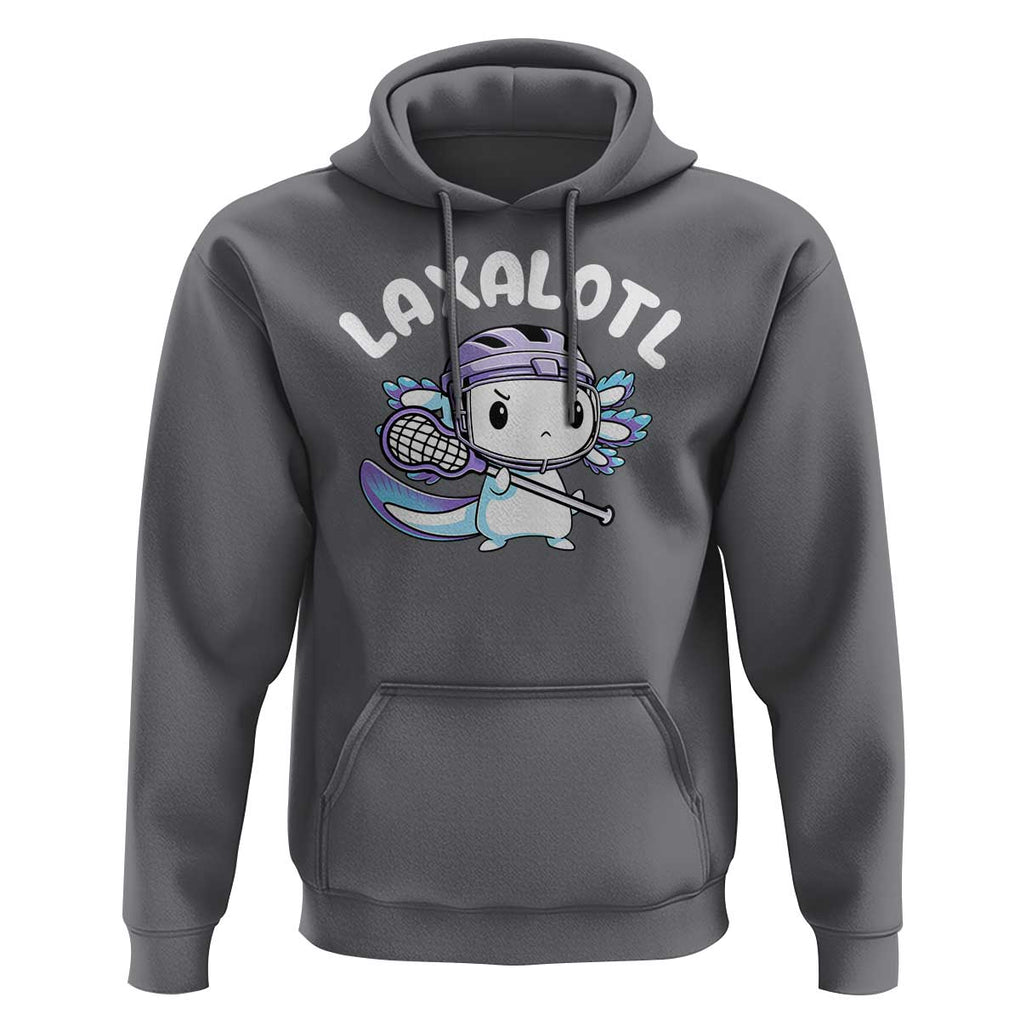 Funny Axolotl Lacrosse Player Hoodie TS09 Charcoal Print Your Wear