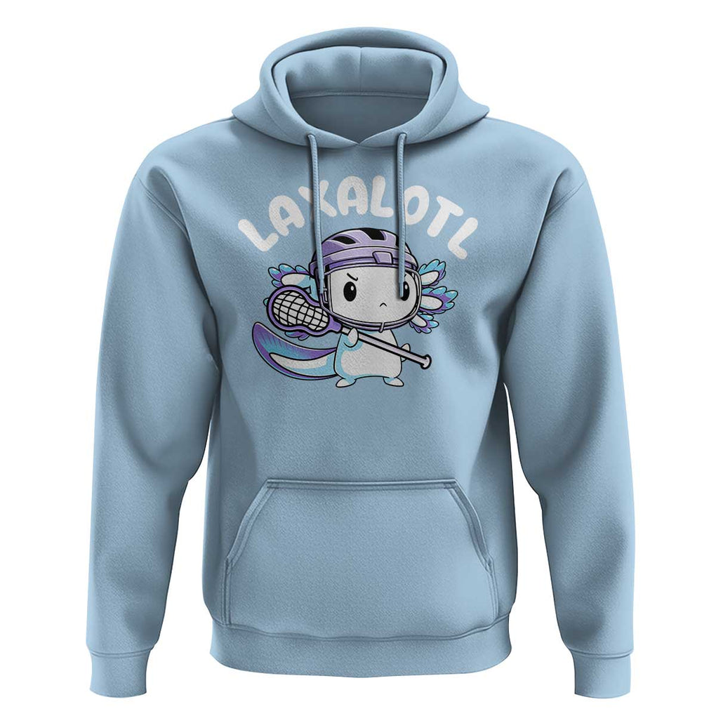 Funny Axolotl Lacrosse Player Hoodie TS09 Light Blue Print Your Wear