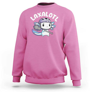 Funny Axolotl Lacrosse Player Sweatshirt TS09 Azalea Print Your Wear