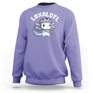 Funny Axolotl Lacrosse Player Sweatshirt TS09 Violet Print Your Wear