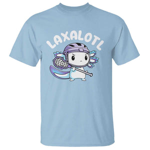 Funny Axolotl Lacrosse Player T Shirt TS09 Light Blue Print Your Wear