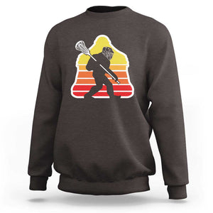 Funny Retro Bigfoot Lacrosse Player Sweatshirt TS09 Dark Chocolate Print Your Wear