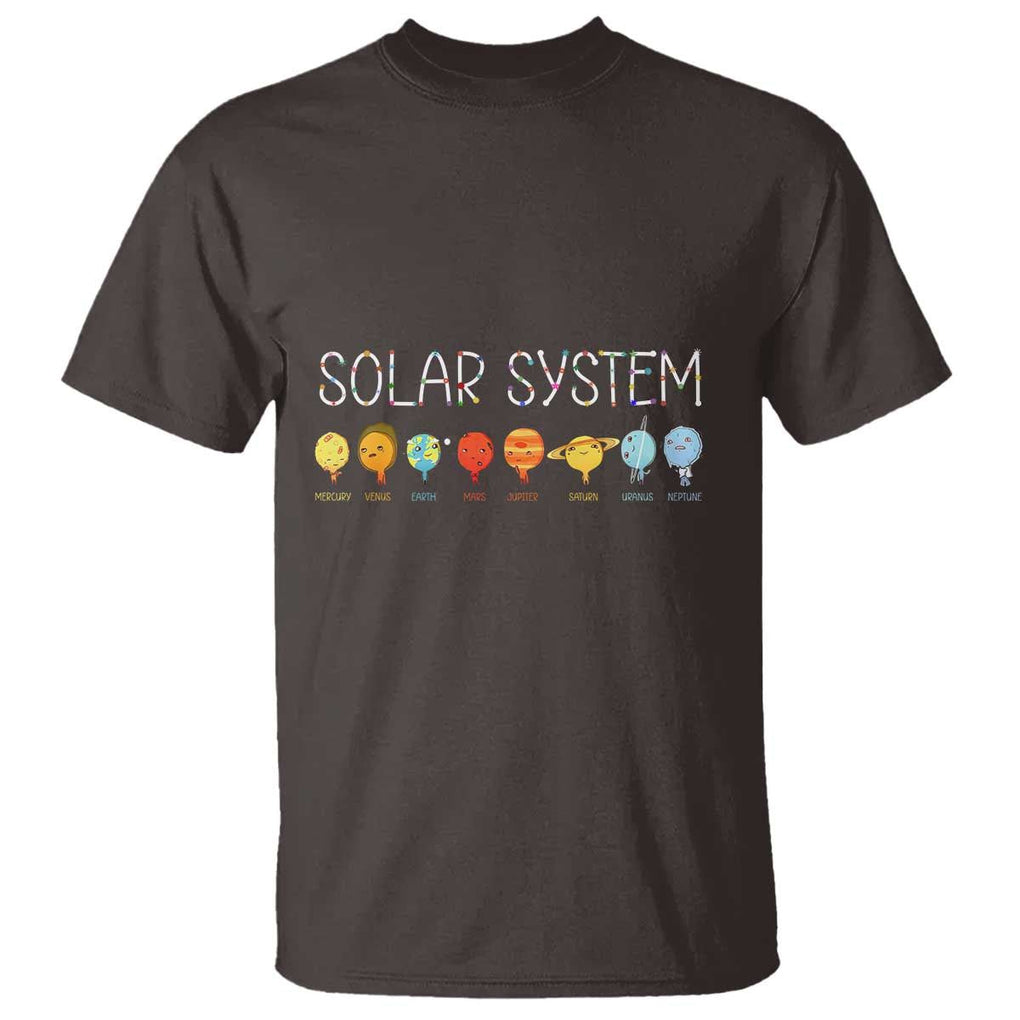 Funny Solar System Planets Science Outer Space T Shirt TS09 Dark Chocolate Print Your Wear