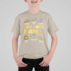 Outer Space Astrology Astronaut Planet God Says I Am T Shirt For Kid TS09 Sand Print Your Wear