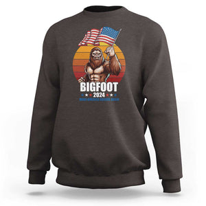 Funny President Election Bigfoot Sweatshirt Make America Believe Again Vote For Bigfoot TS09 Dark Chocolate Print Your Wear