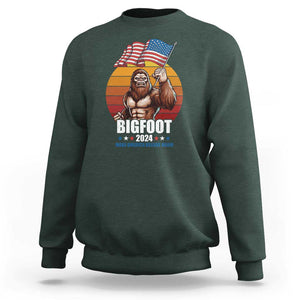 Funny President Election Bigfoot Sweatshirt Make America Believe Again Vote For Bigfoot TS09 Dark Forest Green Print Your Wear