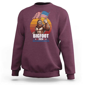 Funny President Election Bigfoot Sweatshirt Make America Believe Again Vote For Bigfoot TS09 Maroon Print Your Wear