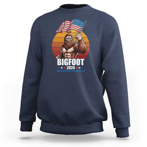 Funny President Election Bigfoot Sweatshirt Make America Believe Again Vote For Bigfoot TS09 Navy Print Your Wear