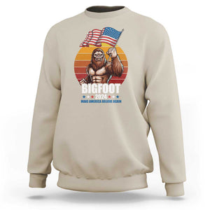 Funny President Election Bigfoot Sweatshirt Make America Believe Again Vote For Bigfoot TS09 Sand Print Your Wear