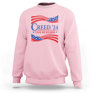 Funny US Election Sweatshirt Creed '24 Take Me Higher TS09 Light Pink Print Your Wear