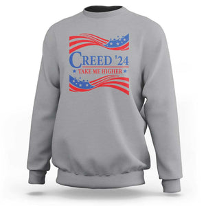 Funny US Election Sweatshirt Creed '24 Take Me Higher TS09 Sport Gray Print Your Wear