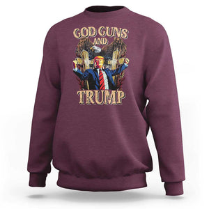 Trump Supporter Sweatshirt God Guns And Trump America Eagle TS09 Maroon Print Your Wear