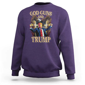 Trump Supporter Sweatshirt God Guns And Trump America Eagle TS09 Purple Print Your Wear