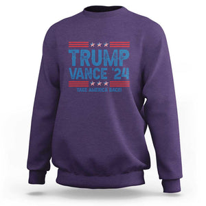 Trump Vance 2024 Sweatshirt Take America Back President Election TS09 Purple Print Your Wear