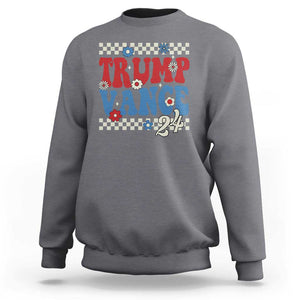 Trump Vance 2024 Sweatshirt Take America Back President Election Retro Groovy TS09 Charcoal Print Your Wear