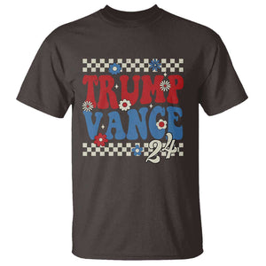 Trump Vance 2024 T Shirt Take America Back President Election Retro Groovy TS09 Dark Chocolate Print Your Wear