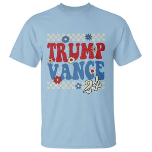 Trump Vance 2024 T Shirt Take America Back President Election Retro Groovy TS09 Light Blue Print Your Wear