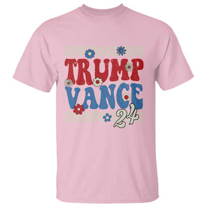 Trump Vance 2024 T Shirt Take America Back President Election Retro Groovy TS09 Light Pink Print Your Wear