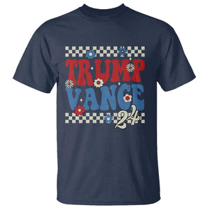 Trump Vance 2024 T Shirt Take America Back President Election Retro Groovy TS09 Navy Print Your Wear