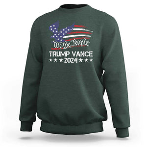 Trump Vance 2024 Sweatshirt Us Election We The People Flag TS09 Dark Forest Green Print Your Wear