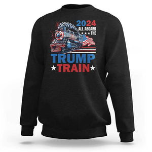 Trump Supporter Sweatshirt All Aboard The Trump Train 2024 TS09 Black Print Your Wear