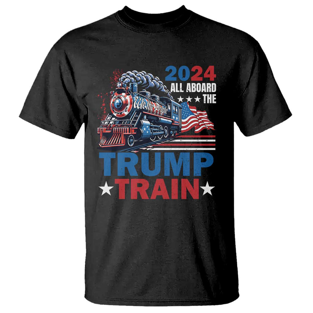 Trump Supporter T Shirt All Aboard The Trump Train 2024 TS09 Black Print Your Wear