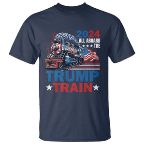 Trump Supporter T Shirt All Aboard The Trump Train 2024 TS09 Navy Print Your Wear