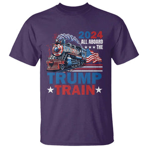 Trump Supporter T Shirt All Aboard The Trump Train 2024 TS09 Purple Print Your Wear