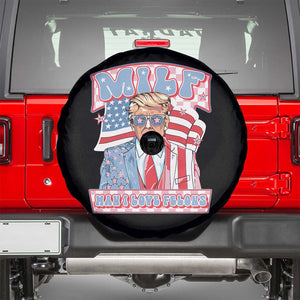 Funny Trump Supporter Spare Tire Cover MILF Man I Love Felons Pink Trump TS09 Black Print Your Wear