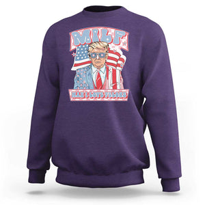 Funny Trump Supporter Sweatshirt MILF Man I Love Felons Pink Trump TS09 Purple Print Your Wear