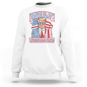 Funny Trump Supporter Sweatshirt MILF Man I Love Felons Pink Trump TS09 White Print Your Wear