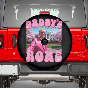 Funny Trump Supporter Spare Tire Cover Daddy's Coming Home 2024 Pink Trump TS09 Black Print Your Wear