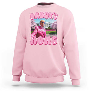 Funny Trump Supporter Sweatshirt Daddy's Coming Home 2024 Pink Trump TS09 Light Pink Print Your Wear