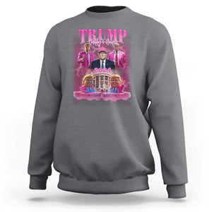 Funny Trump Supporter Sweatshirt Daddy's Coming Home 2024 Pink Trump TS09 Charcoal Print Your Wear